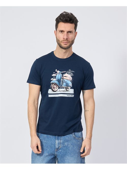 Yes Zee Blue Cotton T-Shirt YES ZEE | T728-SG020713